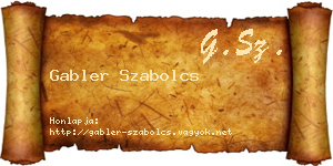 Gabler Szabolcs névjegykártya