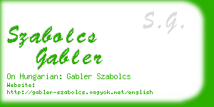 szabolcs gabler business card